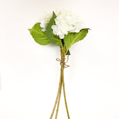 Encino Artificial White Hydrangea Bouquet 18'' X 8'' (Set Of 3)