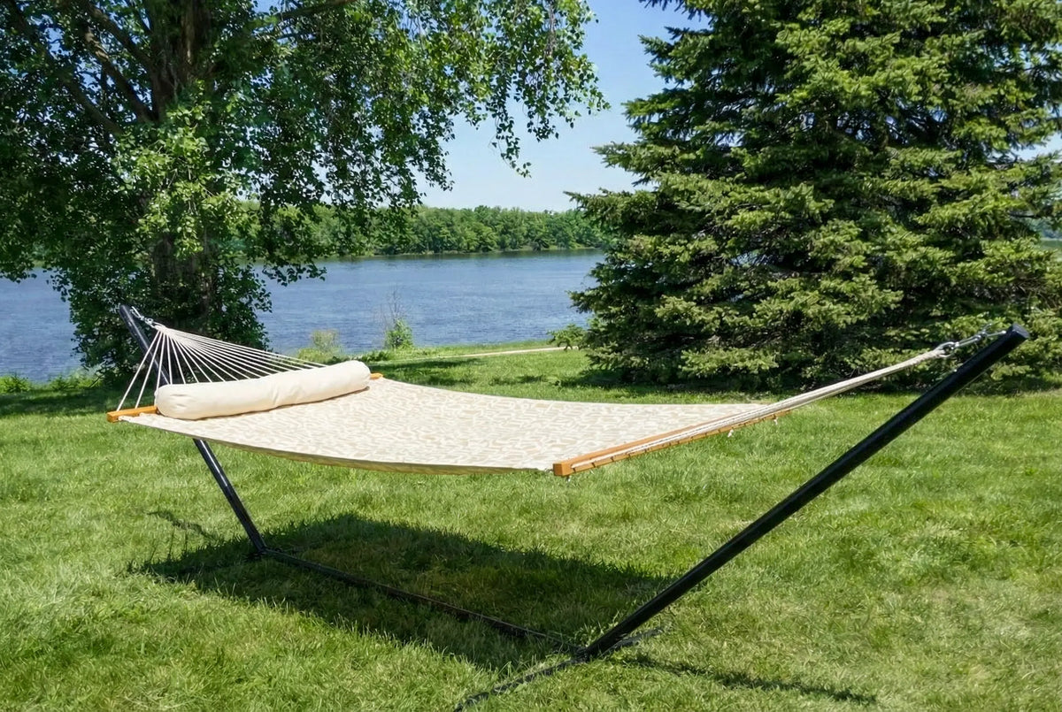 Hamac matelassé de luxe avec support à 3 pieds