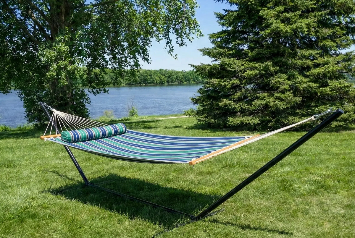 Hamac matelassé de luxe avec support à 3 pieds