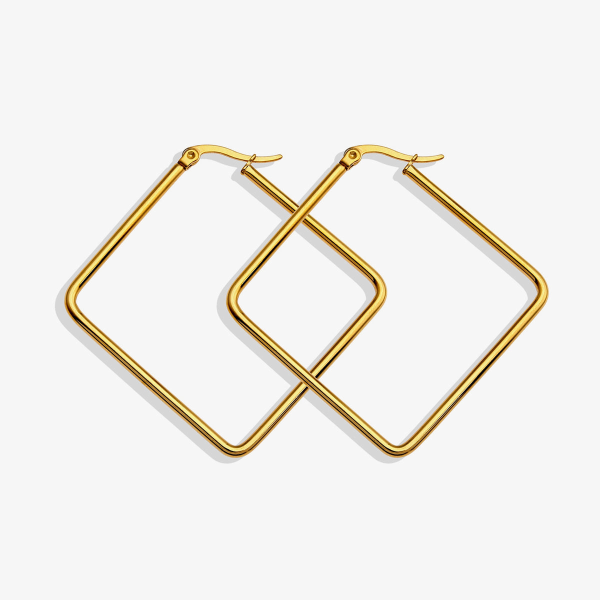 Boucles d'oreilles créoles carrées dorées REILYNN