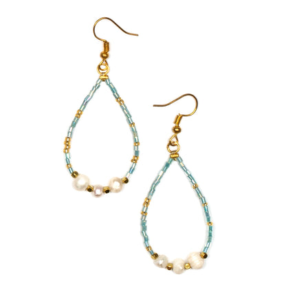 Tear Drop Earrings With Pearls