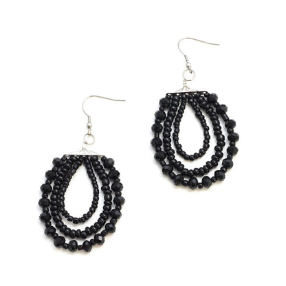 Triple Strand Crystal Bead Earring