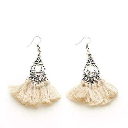 Tear Drop Tassel Earrings