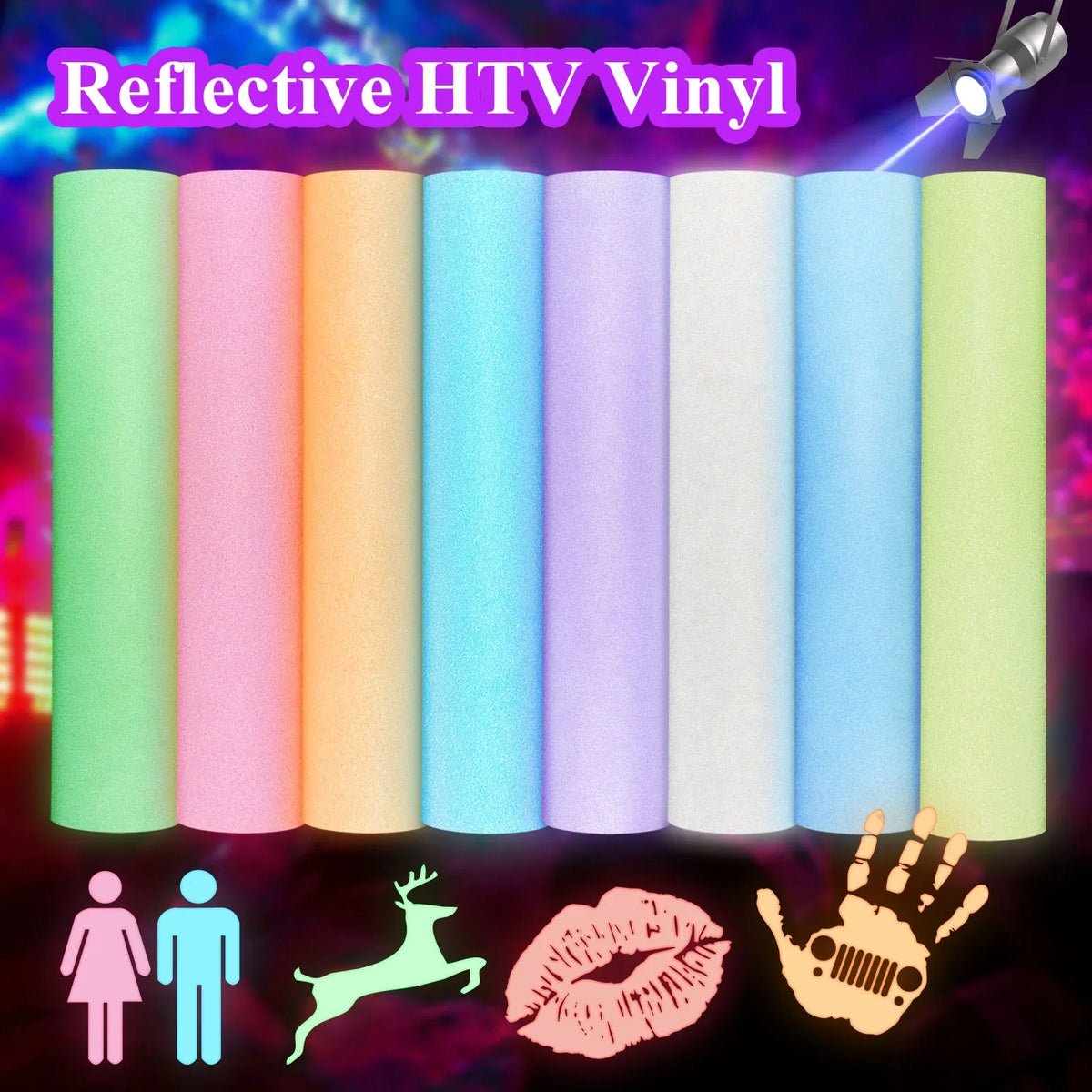 Teckwrap Reflective HTV- Neon Pink | Fashionable & Durable HTV for T-Shirts & Costumes