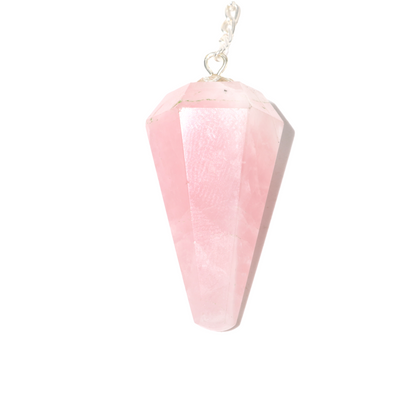 Rose Quartz Pendulum 6 Facet & Bead - 3 Pack