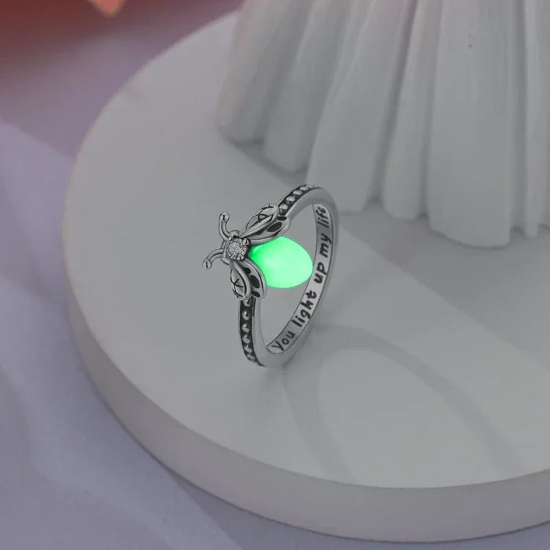 Bague Luciole Lumineuse en Argent Sterling 925