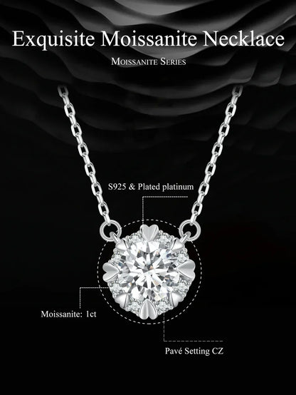 Alternative éblouissante au diamant : Collier pendentif en argent sterling avec moissanite de 1 carat