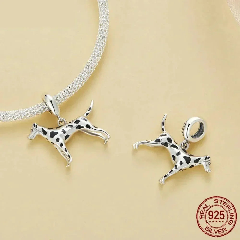 Genuine 925 Sterling Silver Pet Dog Charm For Bracelet - Poodle Dachshund Pendant