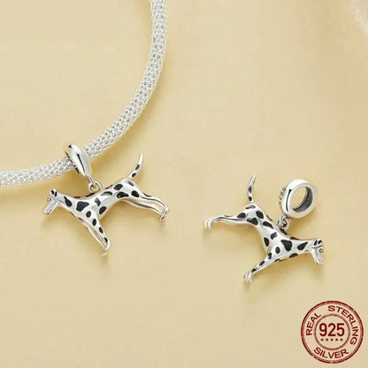 Genuine 925 Sterling Silver Pet Dog Charm For Bracelet - Poodle Dachshund Pendant
