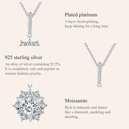 Pendentif Étoile en Argent Sterling avec Moissanite Céleste 1 carat