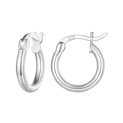 14K White Gold Plated 925 Sterling Silver Hoop Earrings | Hypoallergenic 24mm Hoops