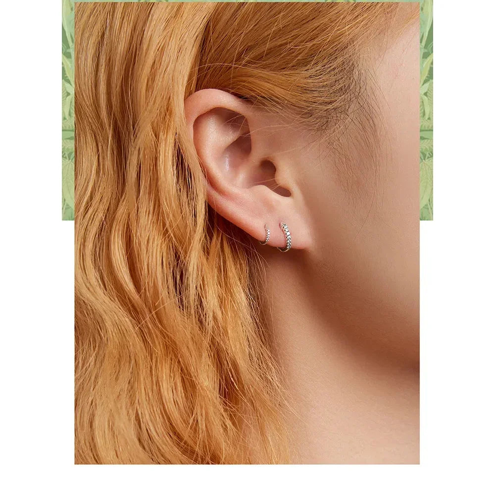 Superbes petites boucles d'oreilles créoles en argent sterling 925 - Chic et intemporel