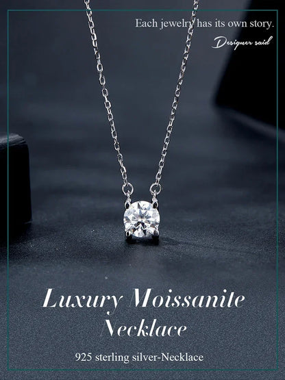 Collier Pendentif Moissanite 1 carat en Argent Sterling Éclatant