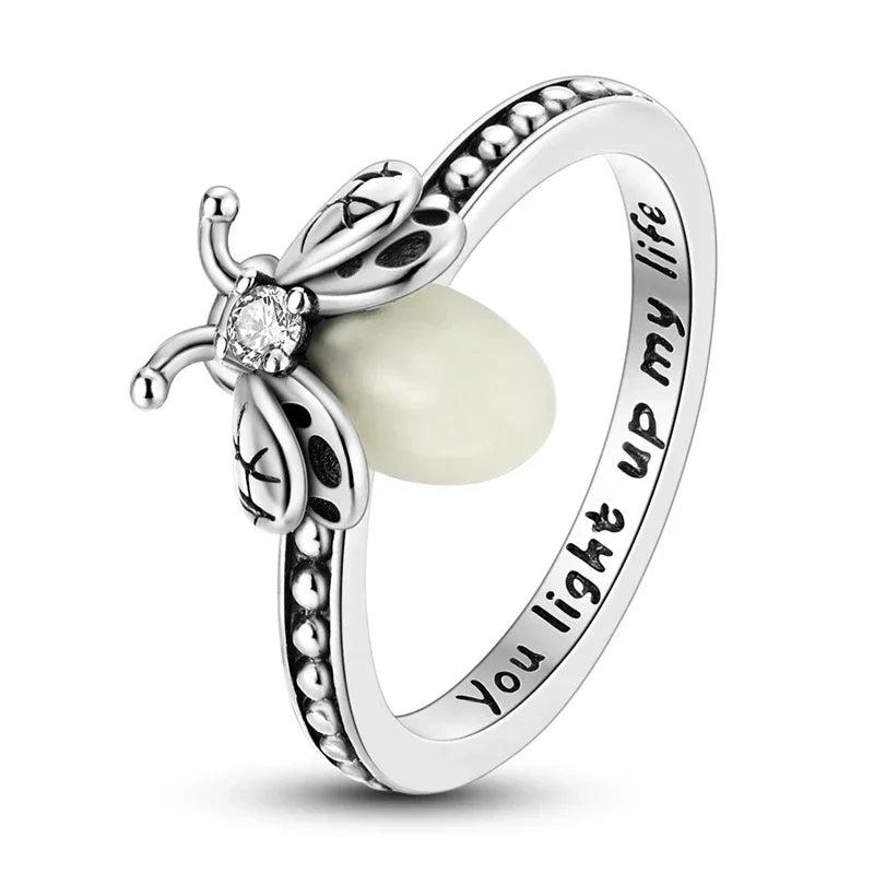 Bague Luciole Lumineuse en Argent Sterling 925