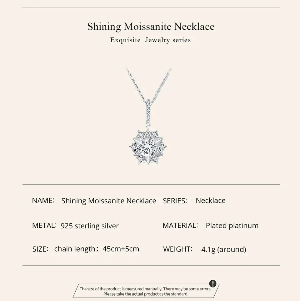 Pendentif Étoile en Argent Sterling avec Moissanite Céleste 1 carat