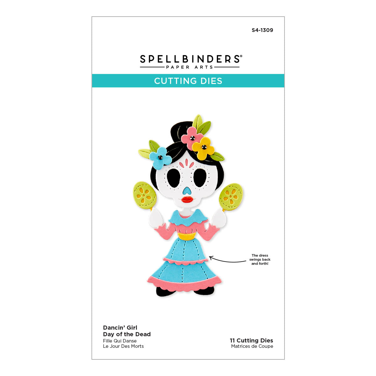 Matrices de coupe Dancin' Day of the Dead Girl de la collection Dancin' Halloween