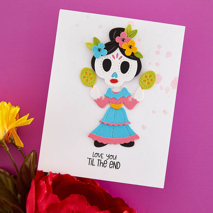 Matrices de coupe Dancin' Day of the Dead Girl de la collection Dancin' Halloween