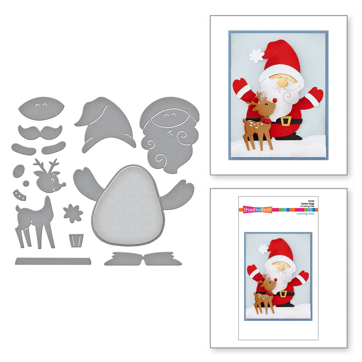 Matrices de découpe Santa Hugs de la collection Holiday Hugs par Stampendous