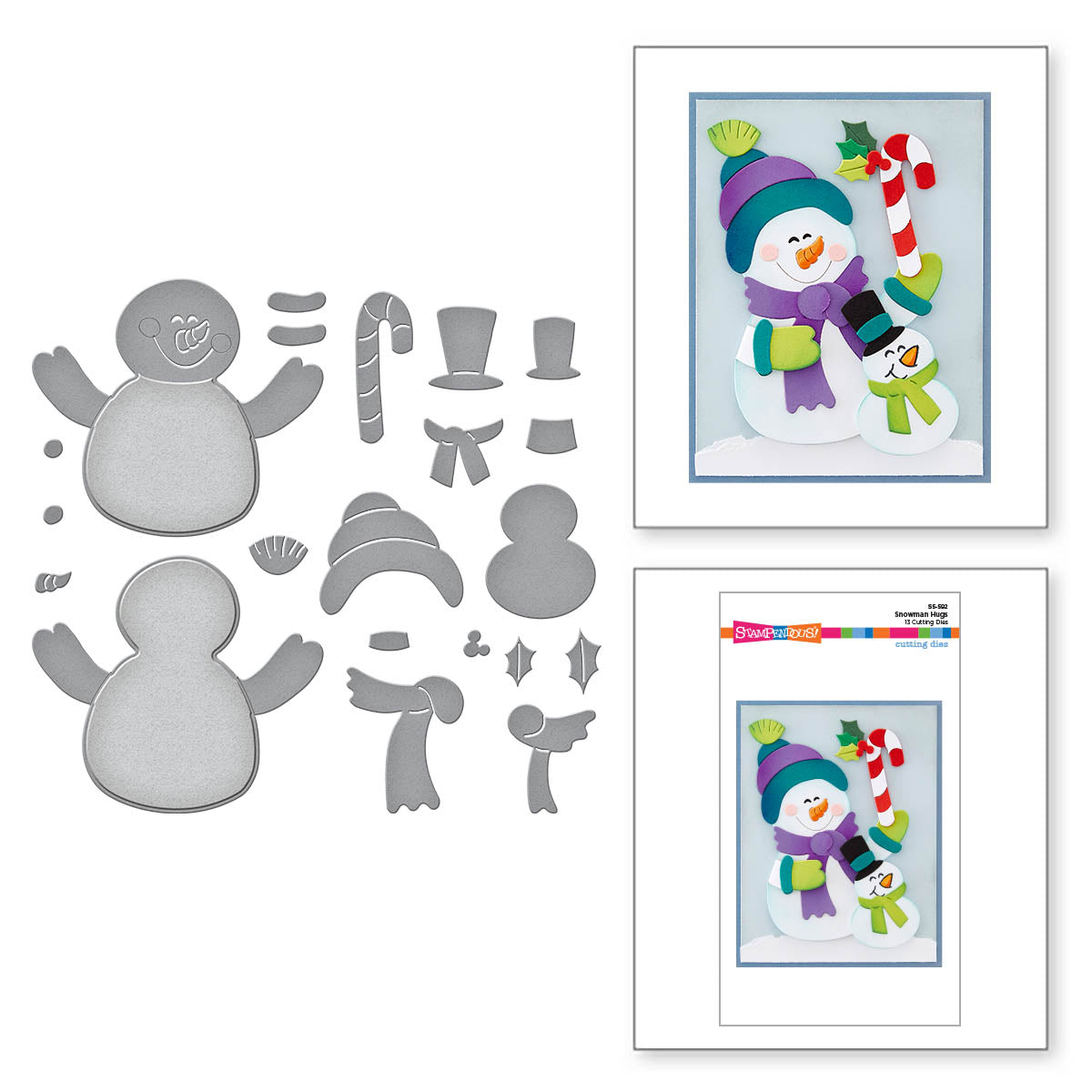Matrices de découpe Bonhomme de Neige Câlins de la collection Holiday Hugs par Stampendous