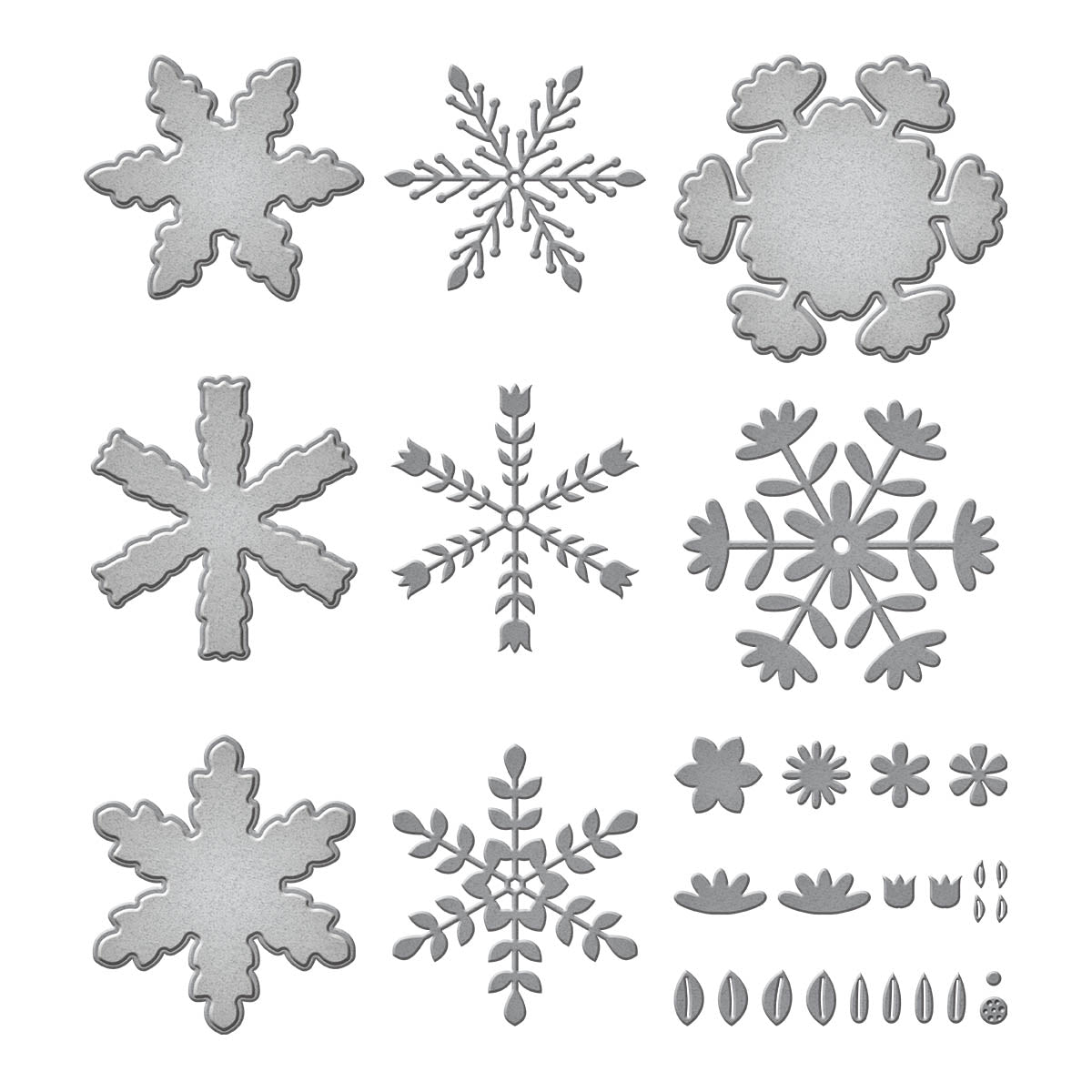 Matrices de découpe Flocons de neige délicats de la collection Bibi's Snowflakes par Bibi Cameron