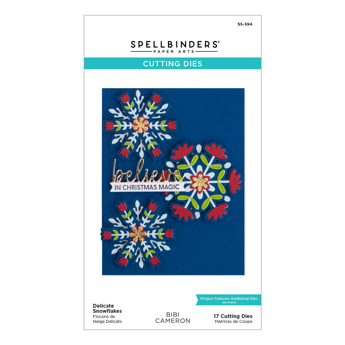 Matrices de découpe Flocons de neige délicats de la collection Bibi's Snowflakes par Bibi Cameron