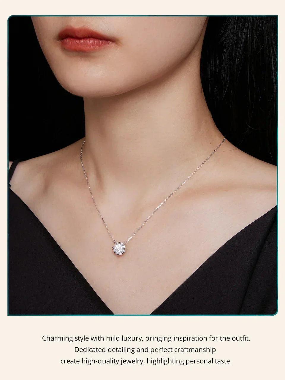 Alternative éblouissante au diamant : Collier pendentif en argent sterling avec moissanite de 1 carat
