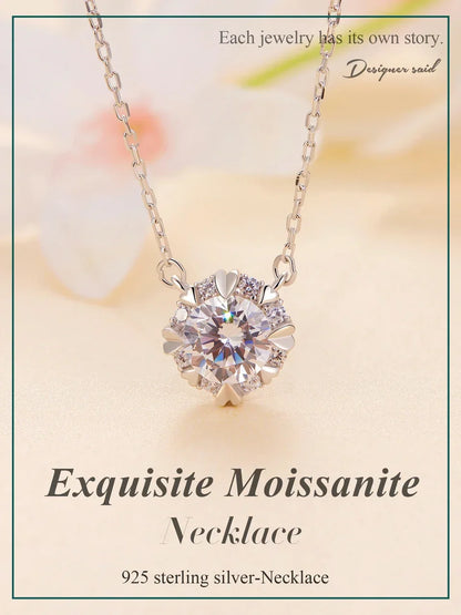 Alternative éblouissante au diamant : Collier pendentif en argent sterling avec moissanite de 1 carat