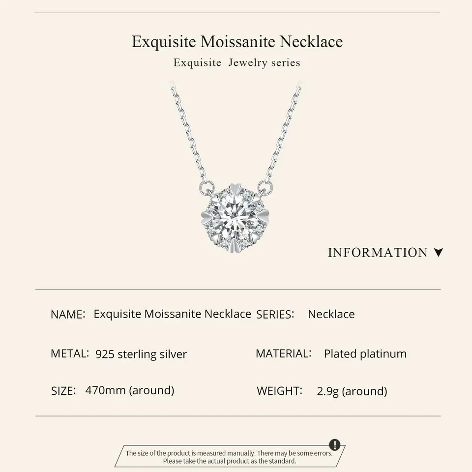 Alternative éblouissante au diamant : Collier pendentif en argent sterling avec moissanite de 1 carat