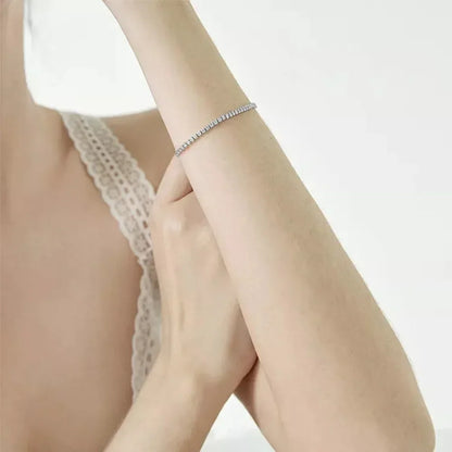 Bracelet de tennis en argent sterling avec oxydes de zirconium – Plaqué or 14K, réglable