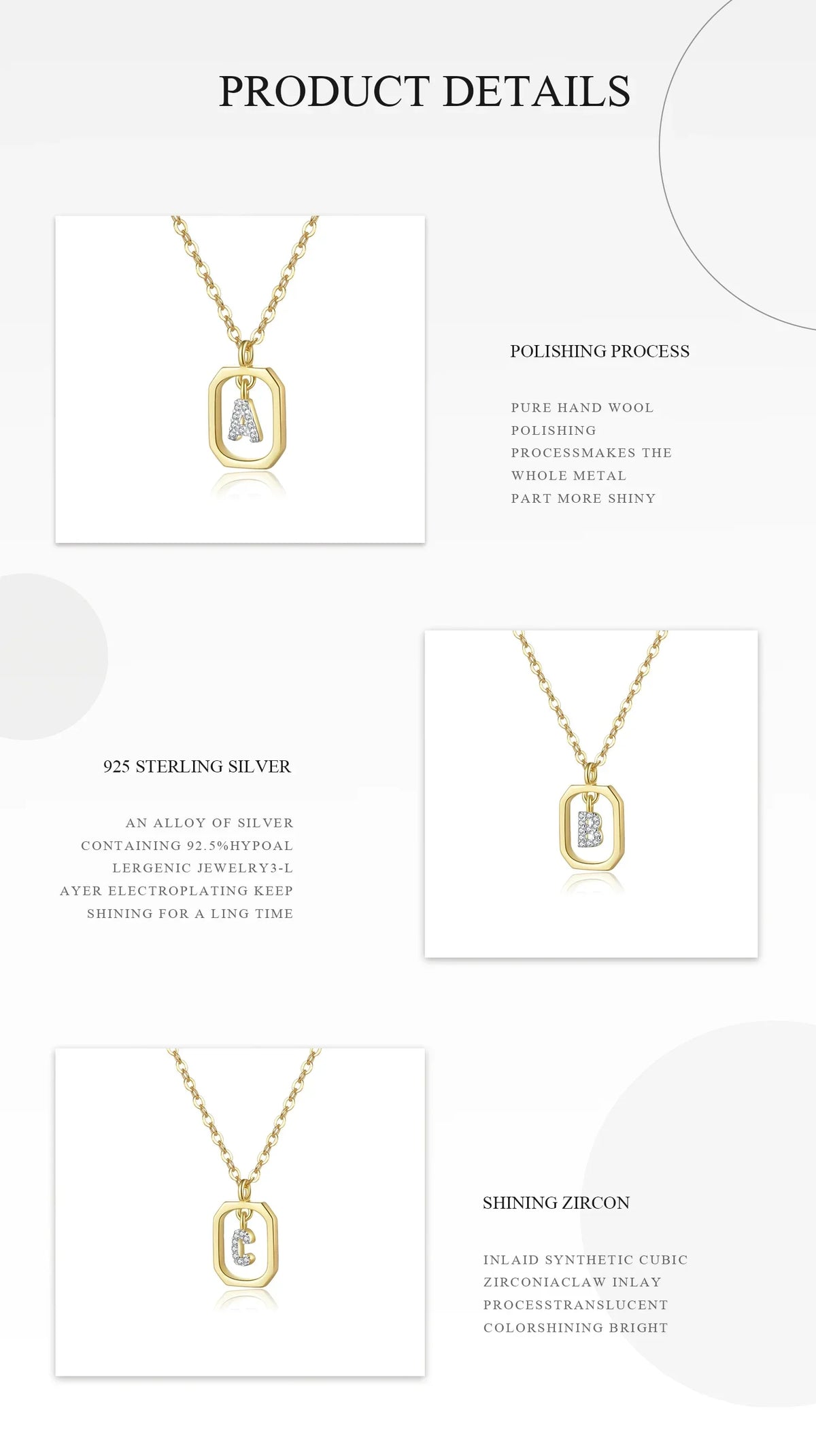 Personalized Initial Necklace in 925 Sterling Silver
