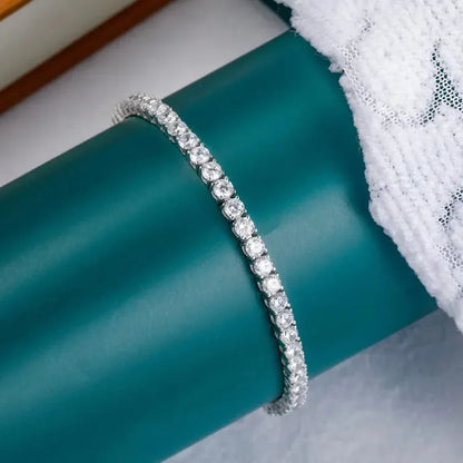 Bracelet de tennis en argent sterling 925 et zircone cubique