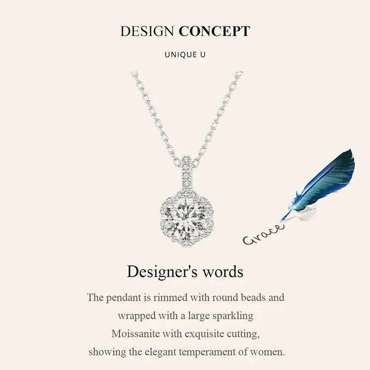 Petal Perfection 1ct Moissanite Sterling Silver Pendant Necklace