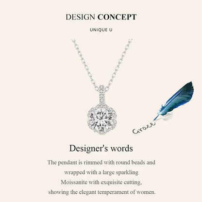 Petal Perfection 1ct Moissanite Sterling Silver Pendant Necklace