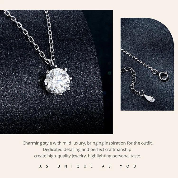 Collier pendentif éblouissant en argent sterling avec moissanite de 0,8 carat