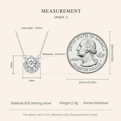 Alternative éblouissante au diamant : Collier pendentif en argent sterling avec moissanite de 1 carat