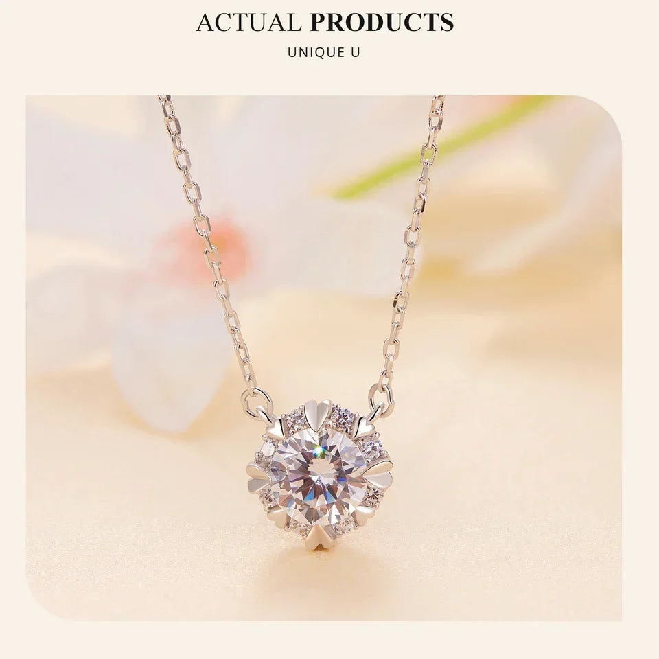Alternative éblouissante au diamant : Collier pendentif en argent sterling avec moissanite de 1 carat