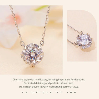 Alternative éblouissante au diamant : Collier pendentif en argent sterling avec moissanite de 1 carat