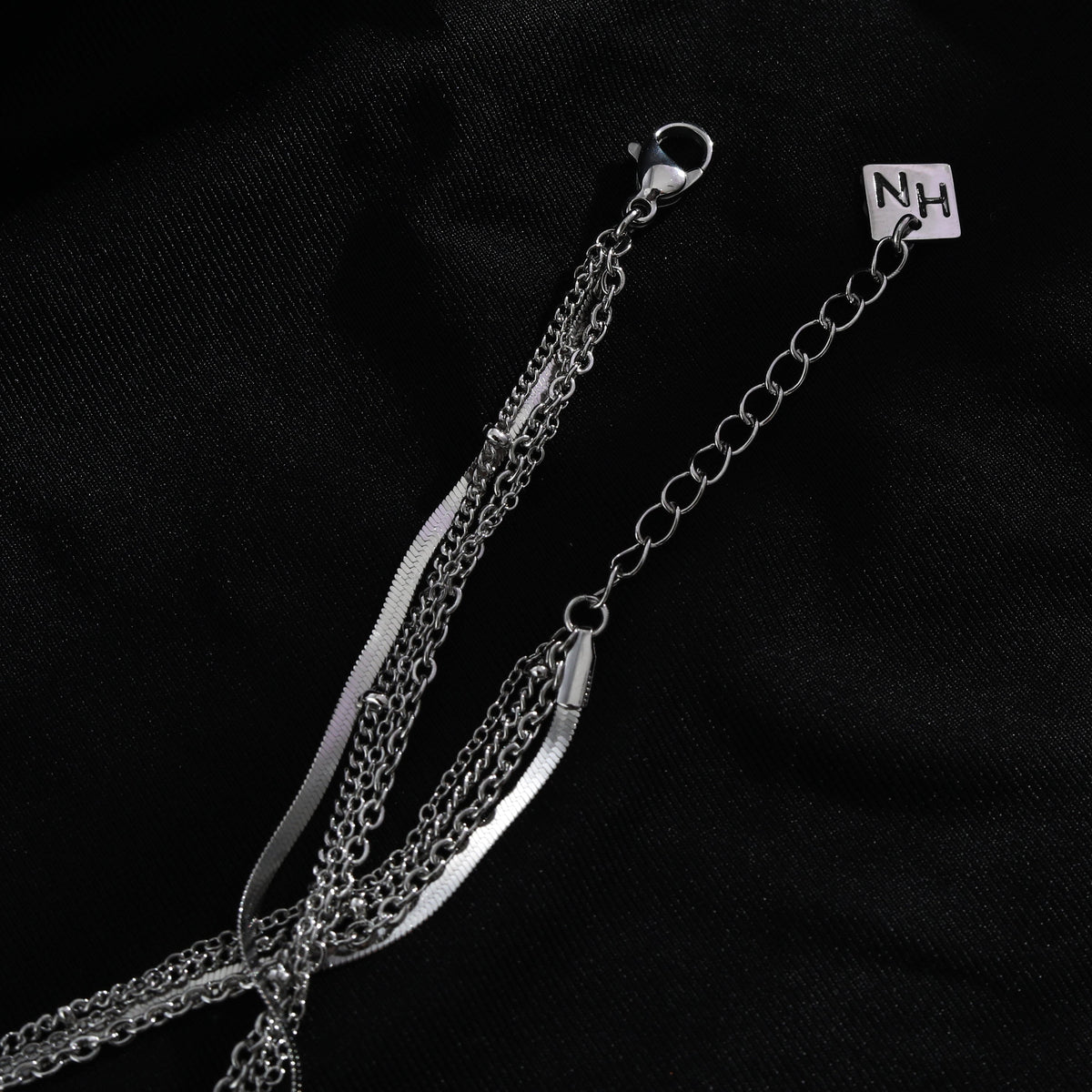 SABRINA Four-Layer Multi Chain Necklace in Silver