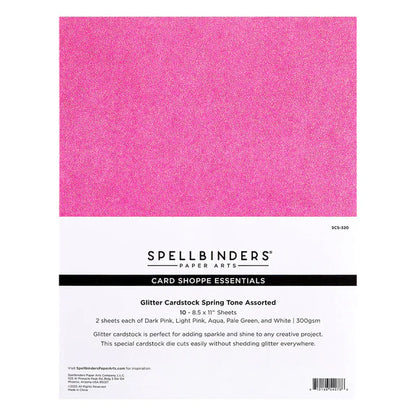 Papier Cartonné Pailleté Tons Printaniers - Paquet de 10