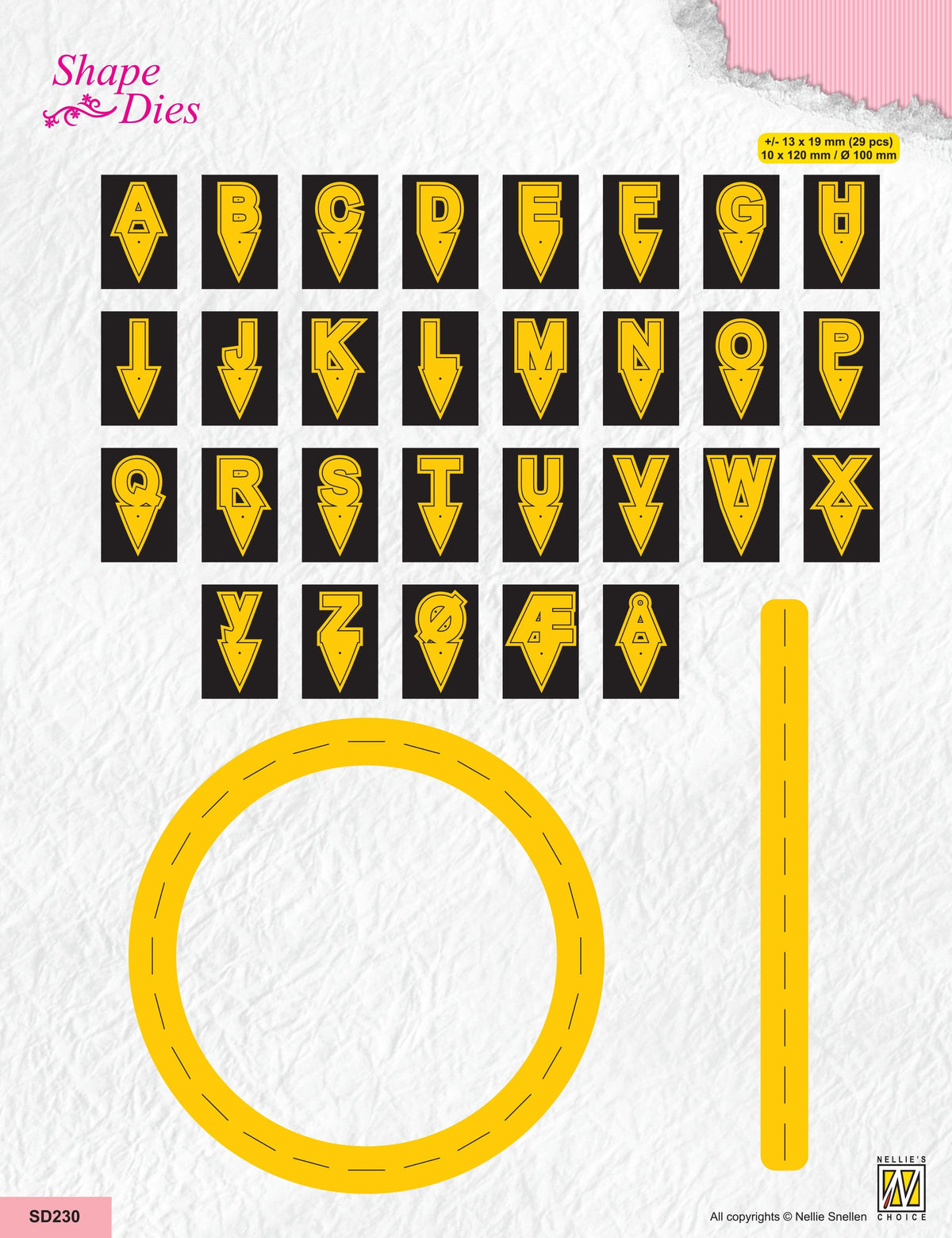 Matrices de découpe Nellie's Choice - Alphabet avec 2 matrices de base