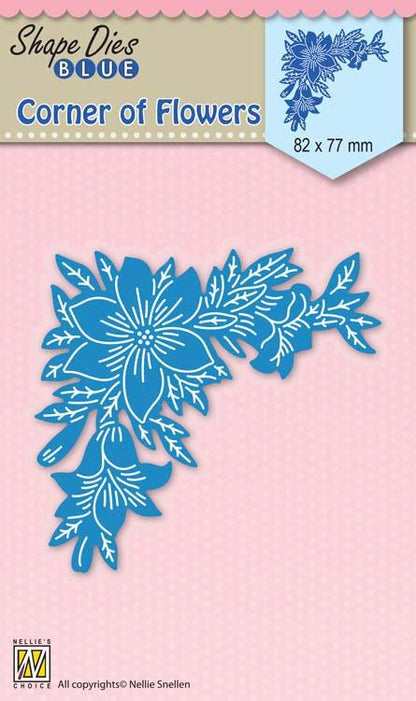 Nellie's Choice - Matrice de découpe coins de fleurs bleus