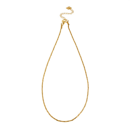 SKAGWAY: Minimalist Twisted Textures Chain Necklace in Gold