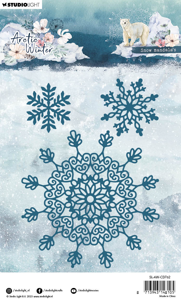 Matrices de découpe SL Mandalas des neiges Hiver arctique 105x144x1mm 3 pièces n°762