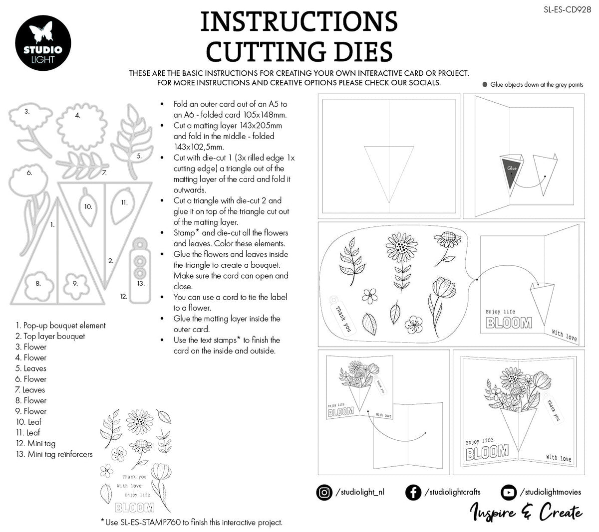 SL Cutting Die Bouquet Pop-Up Essentials 13 PC