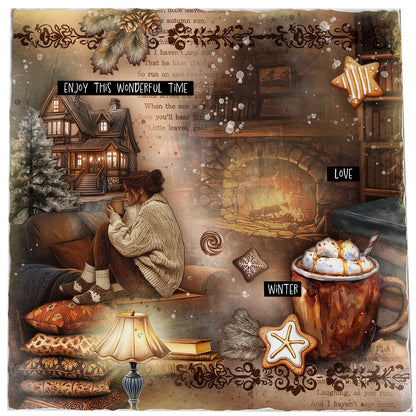 SL Collage Paper Pad Hot Cocoa Essentials 203x203x5mm 24 Sheets