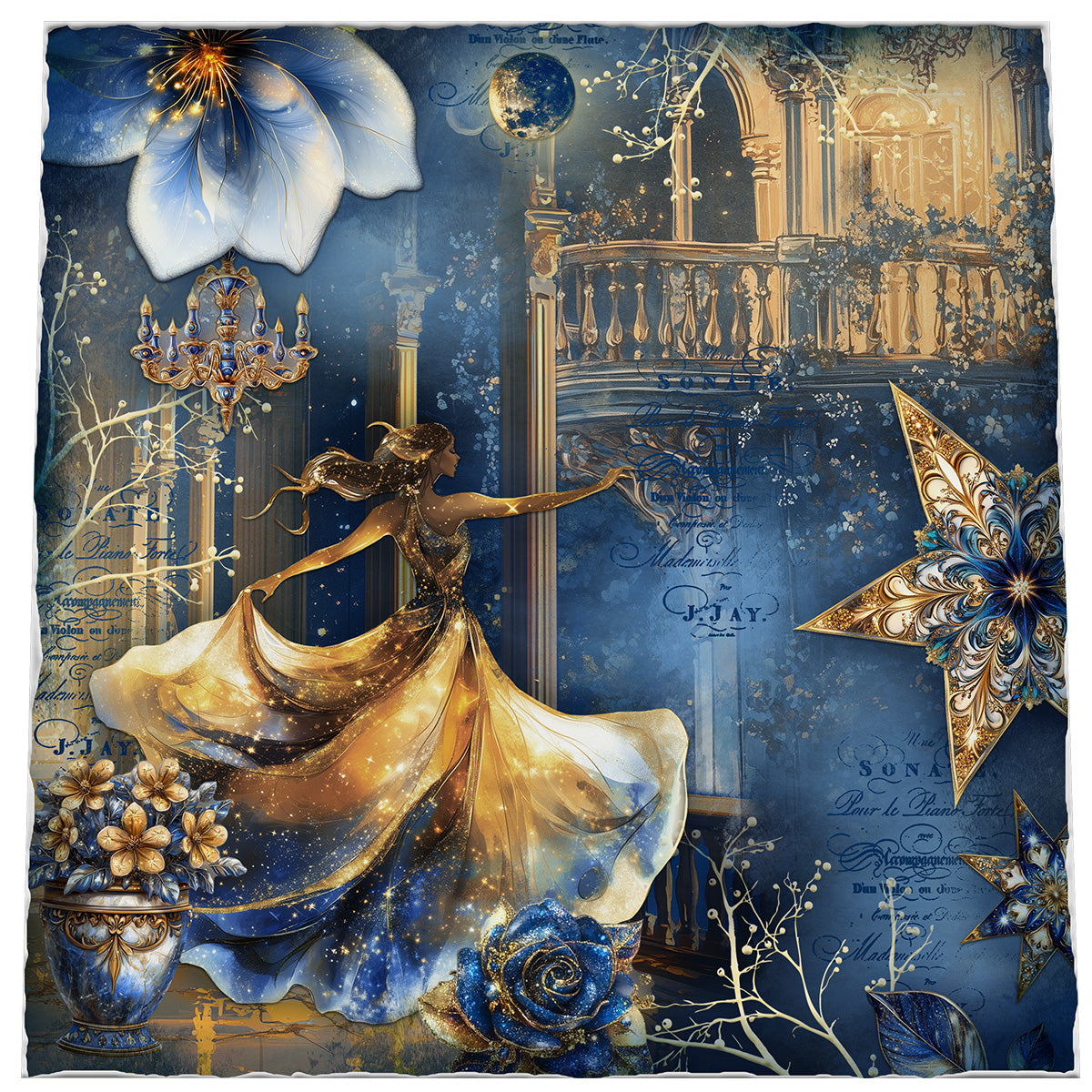 SL Collage Paper Pad Moonlit Ballroom Essentials 203x203x5mm 24 Sheets