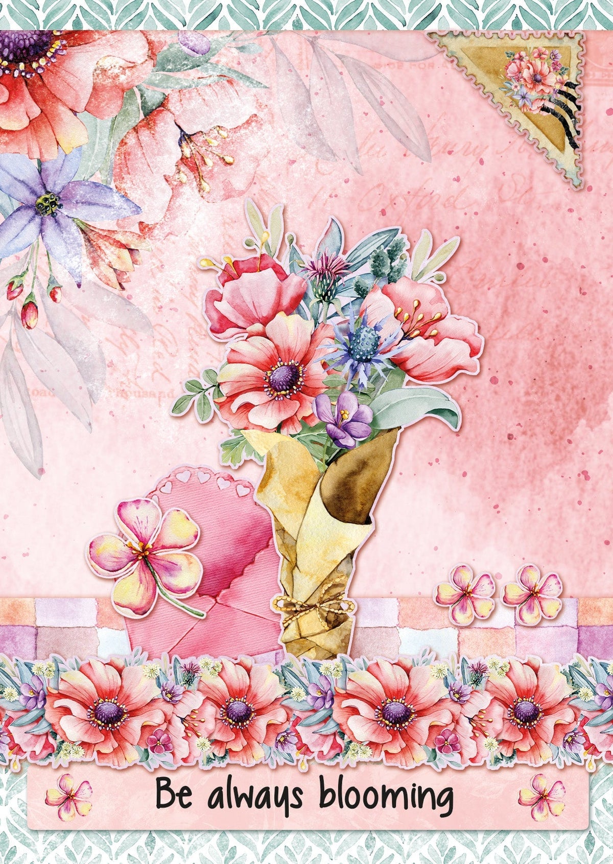 Bloc de papier découpé SL Fleurs Sauvages Essentiels 294x210x9mm 32 feuilles nr.145