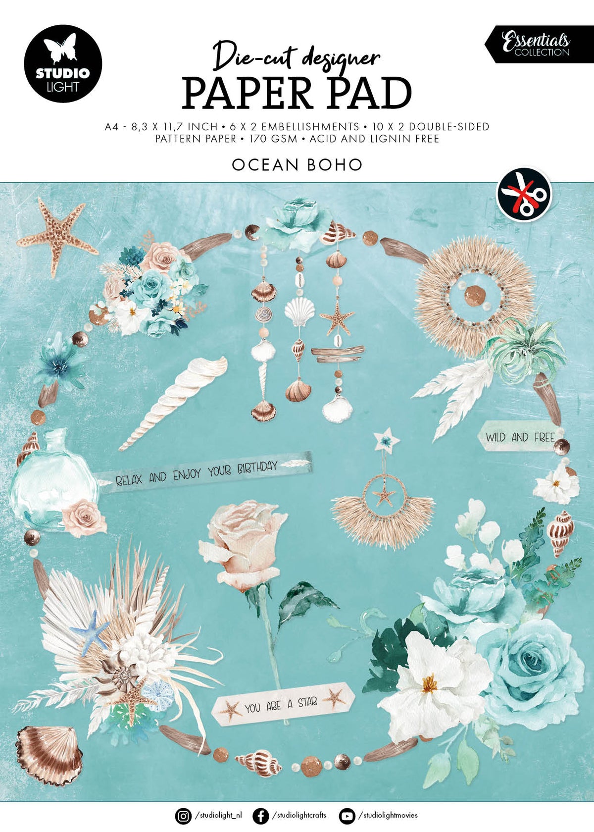 SL Bloc de papier découpé Océan Bohème Essentiels 32 F