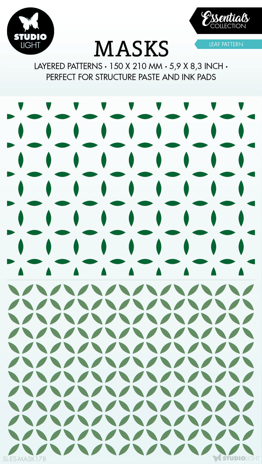 Pochoir SL Feuilles Motif Essentials 150x210x1mm 1 pièce n°178