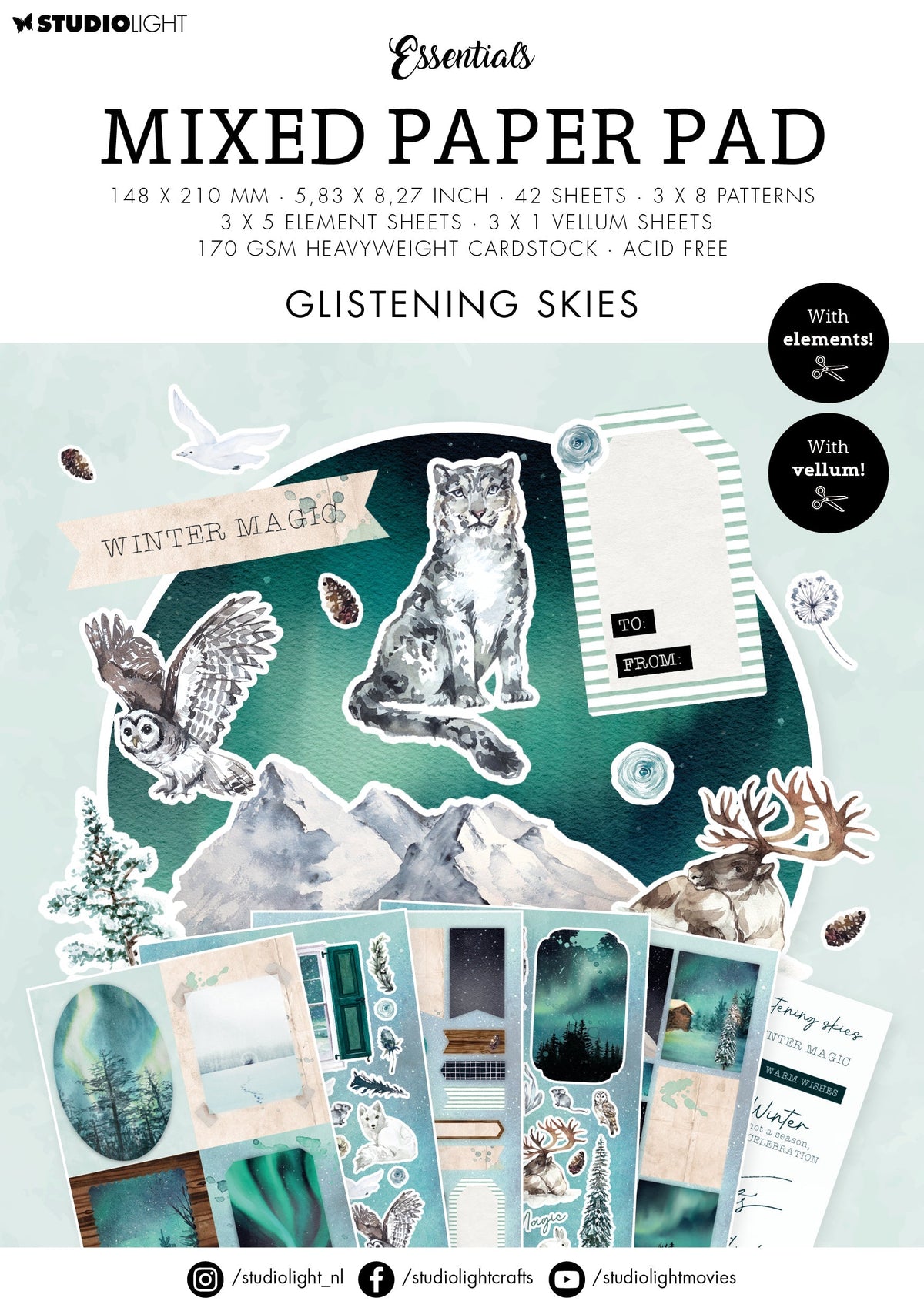 SL Mixed Paper Pad Glistening Skies Essentials 148x210x9mm 42 SH nr.27